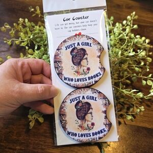 Hand Crafted Car Coaster Set - Cream and Brown